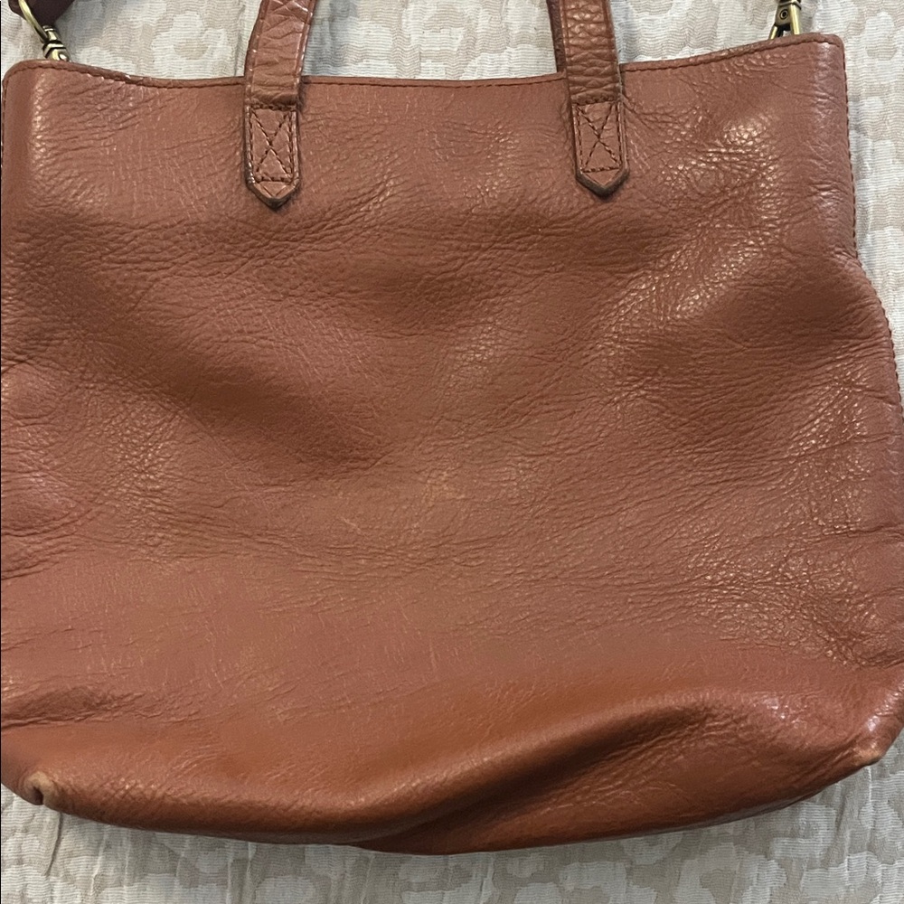Madewell Transport Tote Leather Crossbody Bag Cognac Brown - Picture 3 of 10